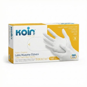 Latex Pudralı Muayene Eldiveni 100 Adet - Small