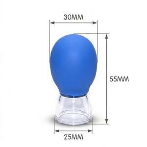 Mini Silikon Vakumlu Yüz Masaj Kupası - Mavi
