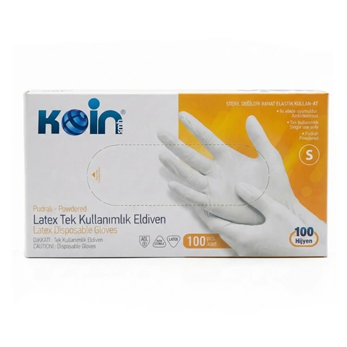 Latex Pudralı Muayene Eldiveni 100 Adet
