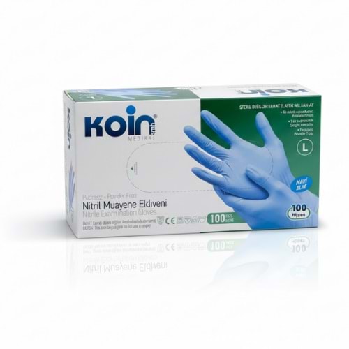 Koin Pudrasız Eldiven - Mavi - Large