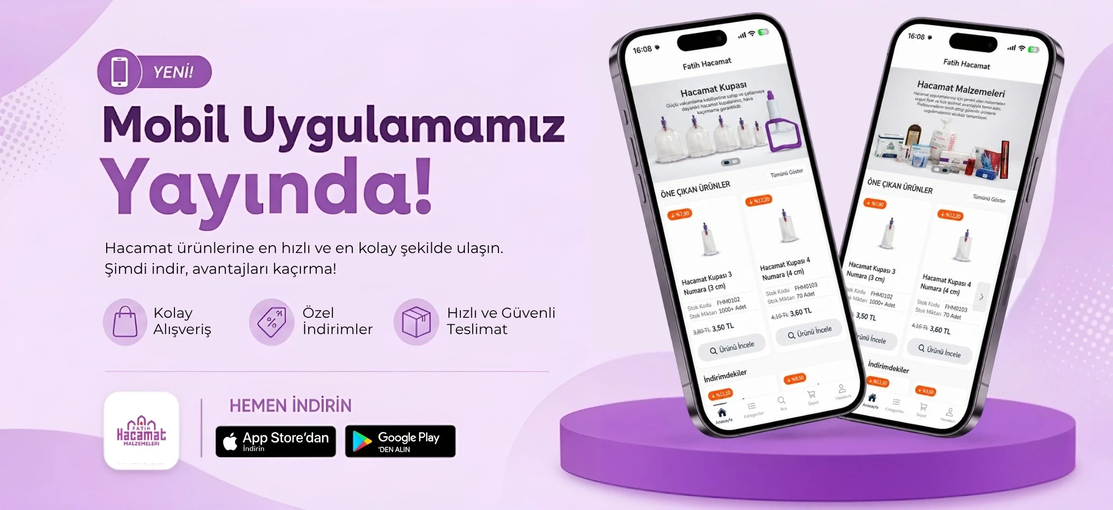 Hacamat ürünlerine en hızlı ve en kolay şekilde ulaşın. Şimdi indir, avantajları kaçırma!